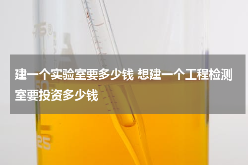 建一个实验室要多少钱 想建一个工程检测室要投资多少钱